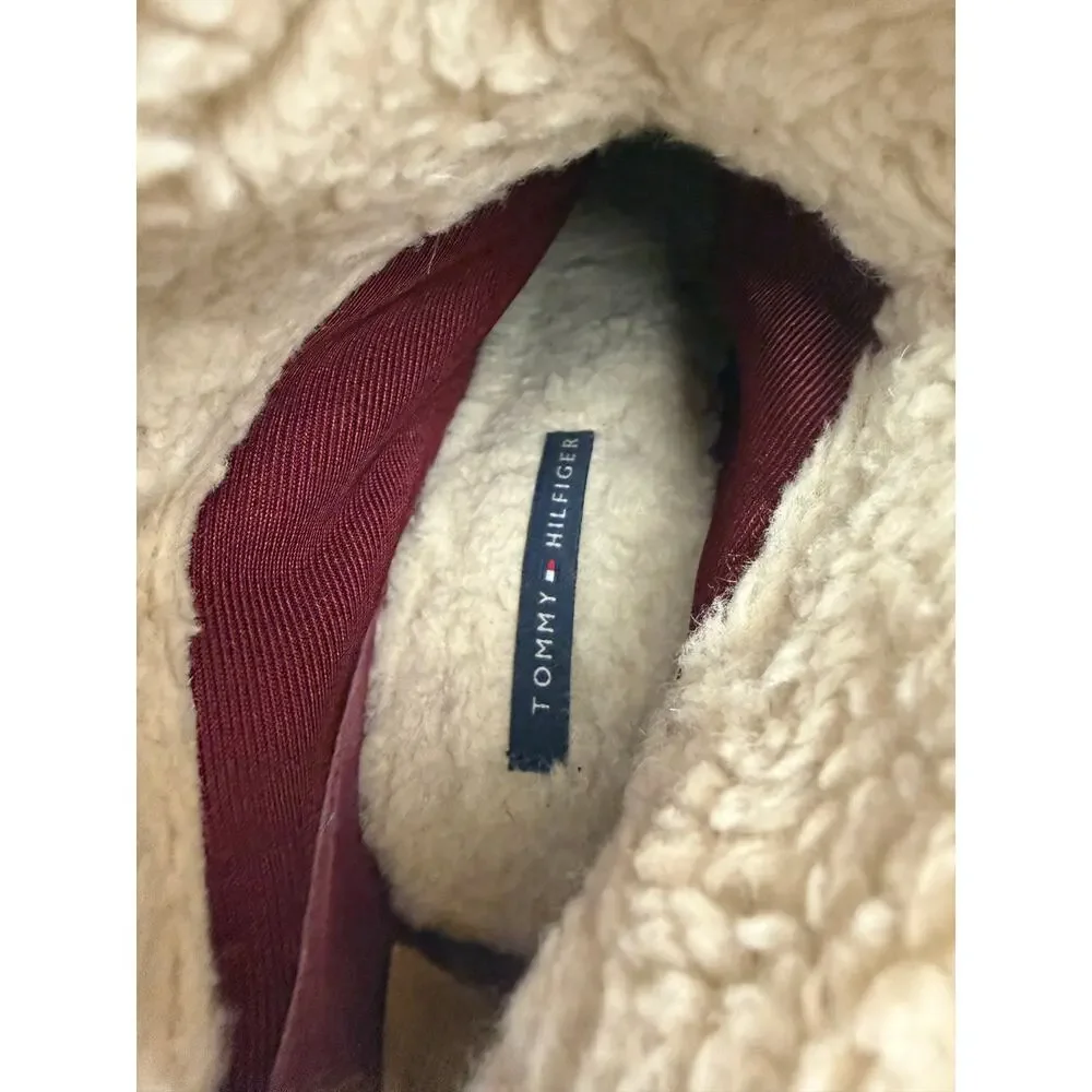 Tommy Hilfiger Katelynn Tan Suede Faux Fur Cuff Heel Booties Ankle Boots 8.5M